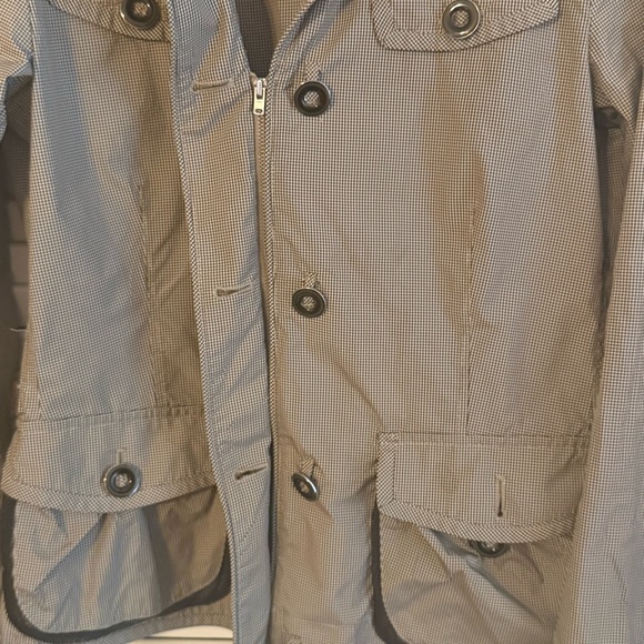 Cinque FRIDA Gingham All-Weather Utility Jacket- Leather Trim, German-Engineered - Picture 12 of 16